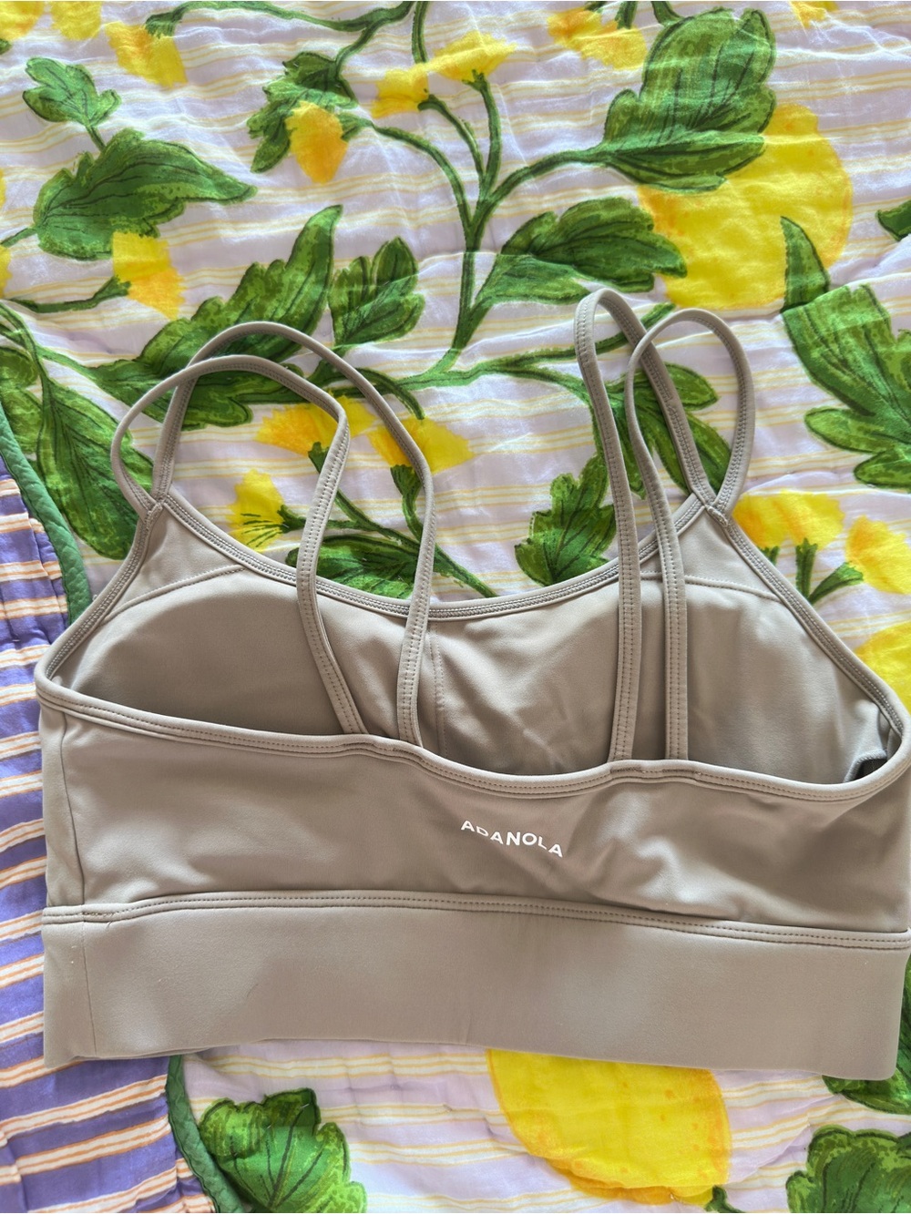 Adanola Double-Strap Sports Bra in Taupe